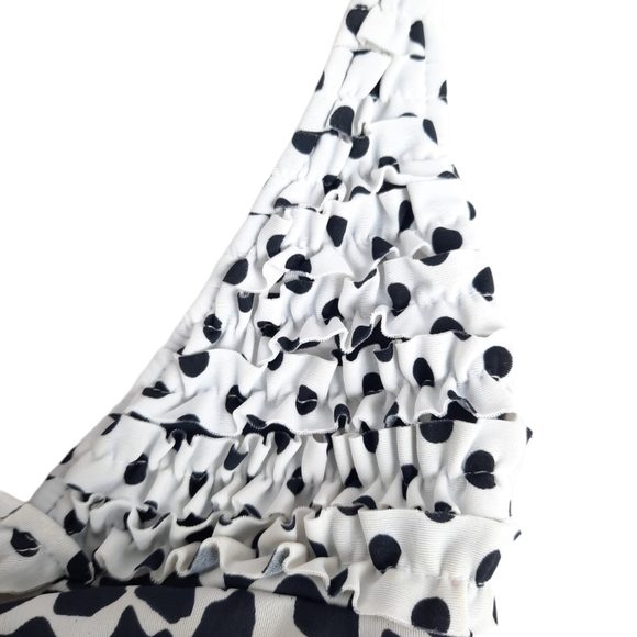 Isobella & Chloe 1 Piece Swimsuit Black & White Polka Dots Giraffe Print Size 2T - Picture 3 of 7